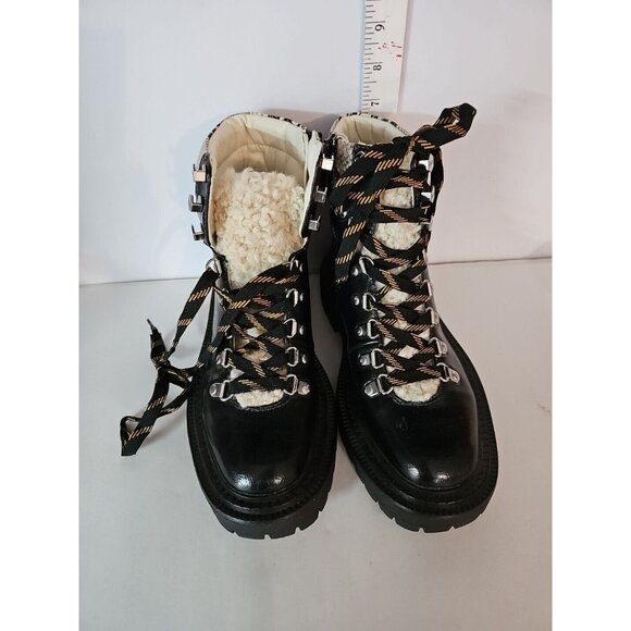 Circus by Sam Edelman Flora Faux Fur Trim Boots Chunky Combat Size 6 - Picture 2 of 6